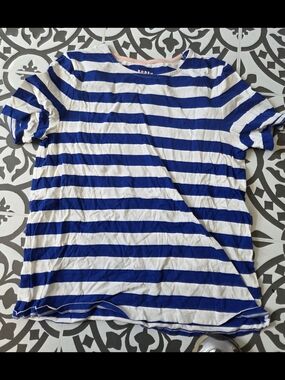Striped Blue & White Short Sleeve Tee